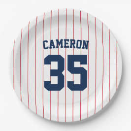 完全に編集可能なカラーベースボールジャージストライプの名前 ペーパープレート