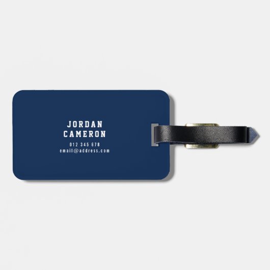 完全に編集可能なカラーベースボールジャージストライプの名前 ラゲッジタグ (裏面横)