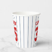 完全に編集可能なカラーベースボールジャージストライプの名前 紙コップ (右)