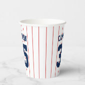 完全に編集可能なカラーベースボールジャージストライプの名前 紙コップ (右)