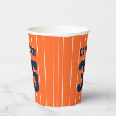 完全に編集可能なカラーベースボールジャージストライプの名前 紙コップ (右)