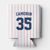 完全に編集可能なカラーベースボールジャージストライプの名前 缶クーラー (裏面)