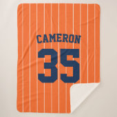 完全に編集可能なカラーBassball Jerseyストライプ名 シェルパブランケット (正面)