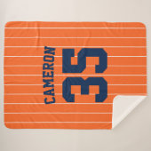 完全に編集可能なカラーBassball Jerseyストライプ名 シェルパブランケット (正面(横))