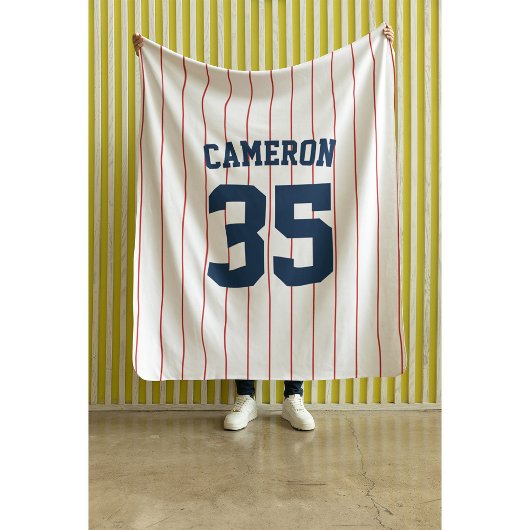 完全に編集可能なカラーBassball Jerseyストライプ名 シェルパブランケット