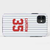 完全に編集可能なカラーBassball Jerseyストライプ名 Case-Mate iPhoneケース (裏面(横))