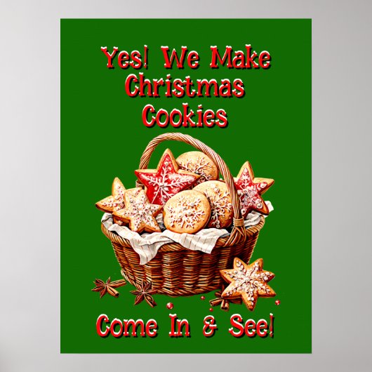 完全に編集可能なクリスマスクッキー ポスター (正面)