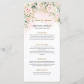 完全に編集可能なソフトピンクのバラの金ゴールド結婚のメニュー メニュー (正面)