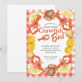 完全に編集可能なテキスト カニの煮込みパーティー招待状 招待状 (正面/裏面)