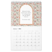 完全に編集可能なバイブル引用文ヴィンテージフローラルパターン カレンダー (1月 2026)