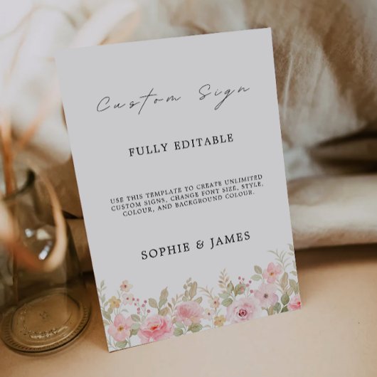 完全に編集可能なローズカスタムサイン テンプレート