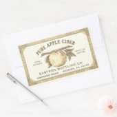 完全に編集可能なヴィンテージゴールデンアップルサイダーラベル 長方形シール (封筒)