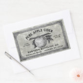 完全に編集可能なヴィンテージApple Ciderラベルグレー 長方形シール (封筒)