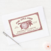 完全に編集可能なヴィンテージApple Ciderラベル赤 長方形シール (封筒)