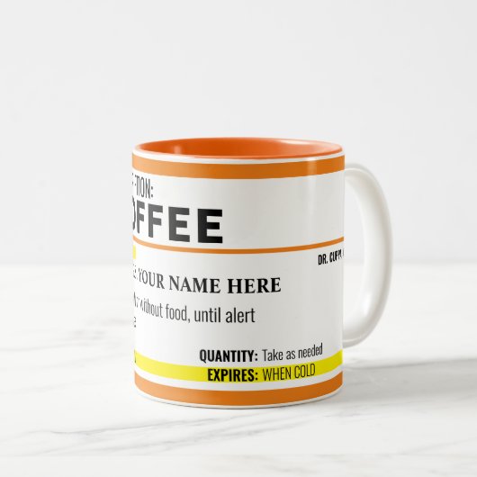 完全に編集可能な処方箋コーヒーマグ ツートーンマグカップ (正面右)