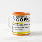 完全に編集可能な処方箋コーヒーマグ ツートーンマグカップ (正面左)