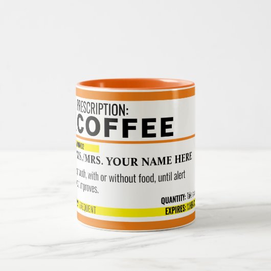 完全に編集可能な処方箋コーヒーマグ ツートーンマグカップ (中央)