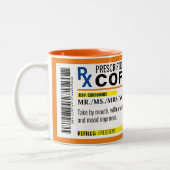 完全に編集可能な処方箋コーヒーマグ ツートーンマグカップ (左)