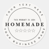 完全に編集可能な小規模ビジネス HOMEMADE ラウンドシール (正面)