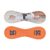 完全に編集可能な色のストライプ名番号写真 野球ボール (パネル)