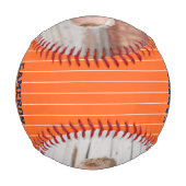 完全に編集可能な色のストライプ名番号写真 野球ボール (裏面)