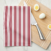 完全に編集可能な色の国素朴のストライプ キッチンタオル (四つ折り)