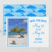 完全に編集可能なArubaのディヴィ・ディヴィの木のSave the Date 招待状 (正面/裏面)