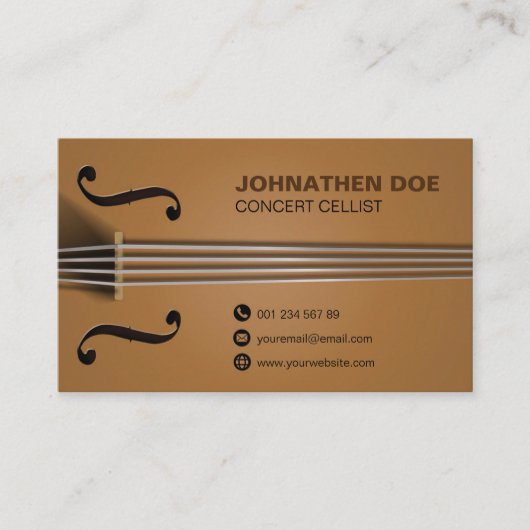 完全に編集可能なCellist 名刺 (正面)