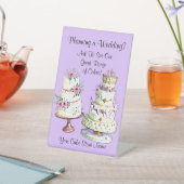 完全に編集可能結婚なケーキ 台座サイン (インサイチュ)