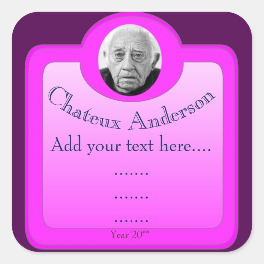 完全に行えるワインラベルカスタマイズ スクエアシール (正面)