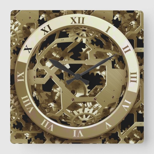 完全に透カッコいい明なクロック顔 スクエア壁時計 (正面)