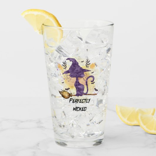 完全に邪悪 – 黒い魔女猫 タンブラーグラス (アイス正面)