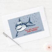 完全に顎のようなサメの子供バレンタイン 長方形シール (封筒)