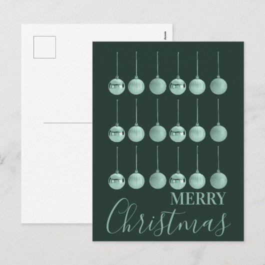 完全に飾られたクリスマスオーナメントベクター デザイン シーズンポストカード (正面/裏面)