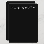 完全に黒を作成すカスタマイズる メニュー (正面/裏面)