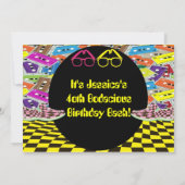 完全に80年代のスタイルの誕生日パーティー招待状 招待状 (裏面)