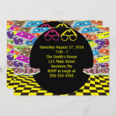 完全に80年代のスタイルの誕生日パーティー招待状 招待状 (正面/裏面)