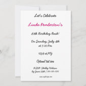 完全に80年代のレトロパーティ招待状 招待状 (裏面)