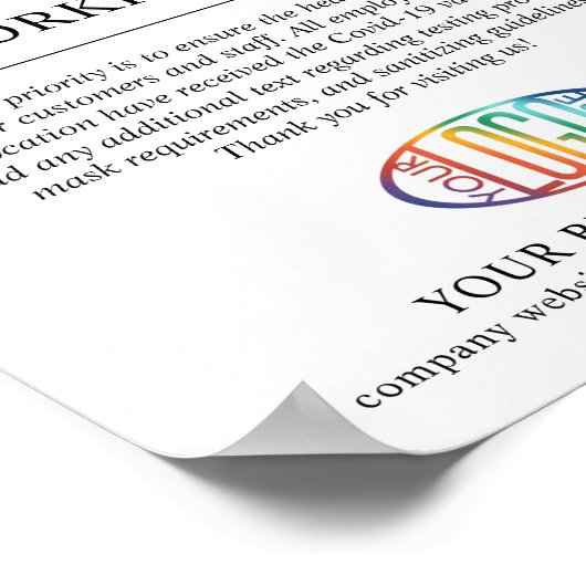 完全にCovidの予防接種されたビジネスロゴへようこそ ポスター (角)