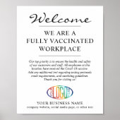 完全にCovidの予防接種されたビジネスロゴへようこそ ポスター (正面)