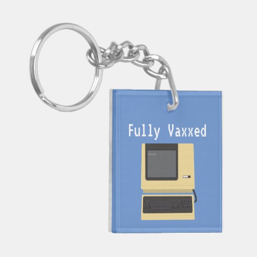 完全にVaxxedおもしろいギークコンピュータのジョーク キーホルダー (正面左)