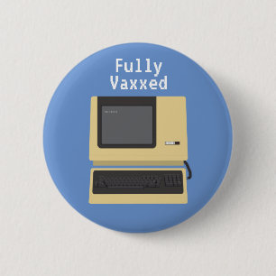 完全にVaxxedおもしろいギークコンピュータのジョーク 缶バッジ