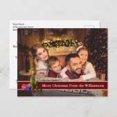 完全はがき写真と小妖精や小人と赤い文字バンド ポストカード (正面/裏面)