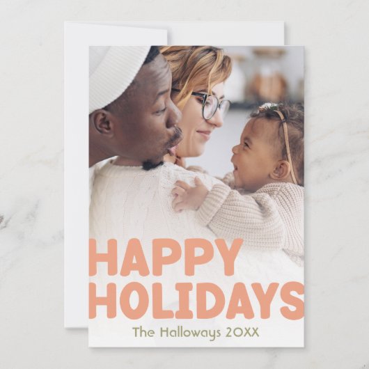 完全はっきりしたモダン縦写真ハッピー シーズンカード (正面)
