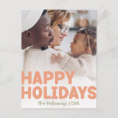 完全はっきりしたモダン縦写真ハッピー シーズンポストカード (正面)
