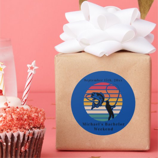 完全オーダーメイドのフィッシングバチェラーパーティー ラウンドシール (パーティー)