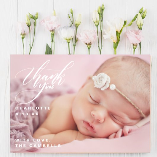 完全オーダーメイドの写真付きベビーシャワーお礼メッセージ ポストカード