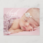 完全オーダーメイドの写真付きベビーシャワーお礼メッセージ ポストカード (正面)
