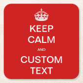 完全カスタムに保落ち着きカスタマイズたら スクエアペーパーコースター (正面)