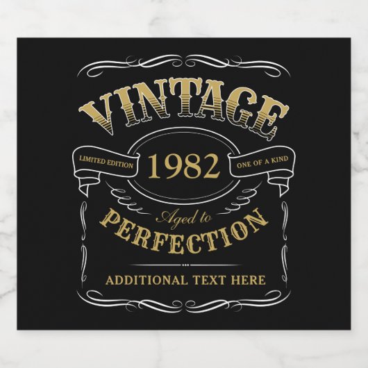 完全カスタムに成熟した金ゴールドヴィンテージ リキュールボトルラベル (シングルラベル)